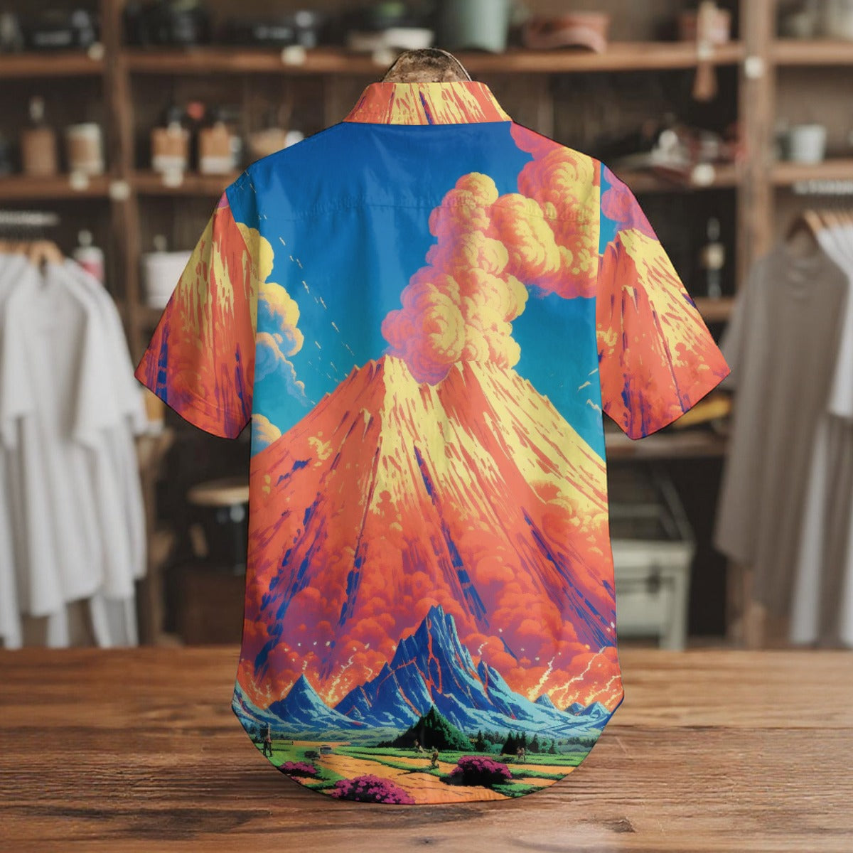 Short Sleeve Shirt With Pockets Blue Sky Eruption