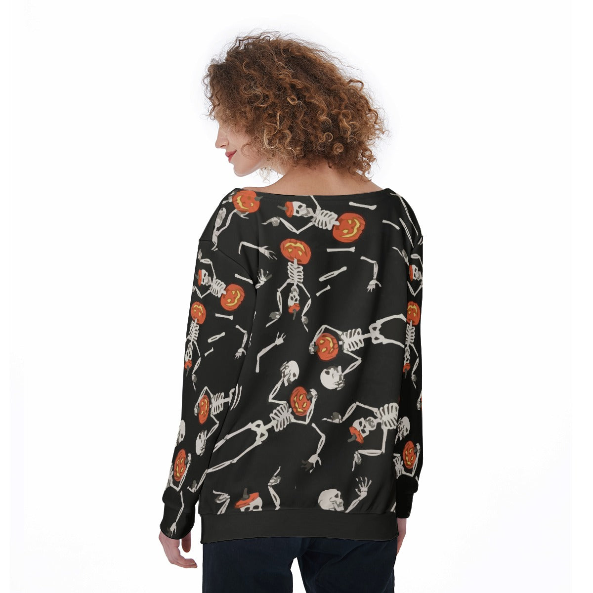All-Over Print Women's Off-Shoulder Sweatshirt
