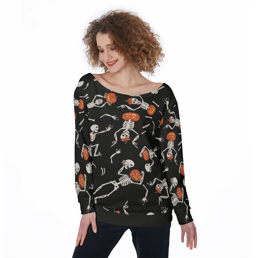 All-Over Print Women's Off-Shoulder Sweatshirt