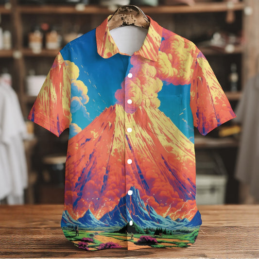 Short Sleeve Shirt With Pockets Blue Sky Eruption