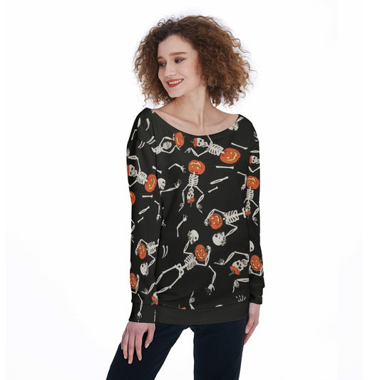 All-Over Print Women's Off-Shoulder Sweatshirt