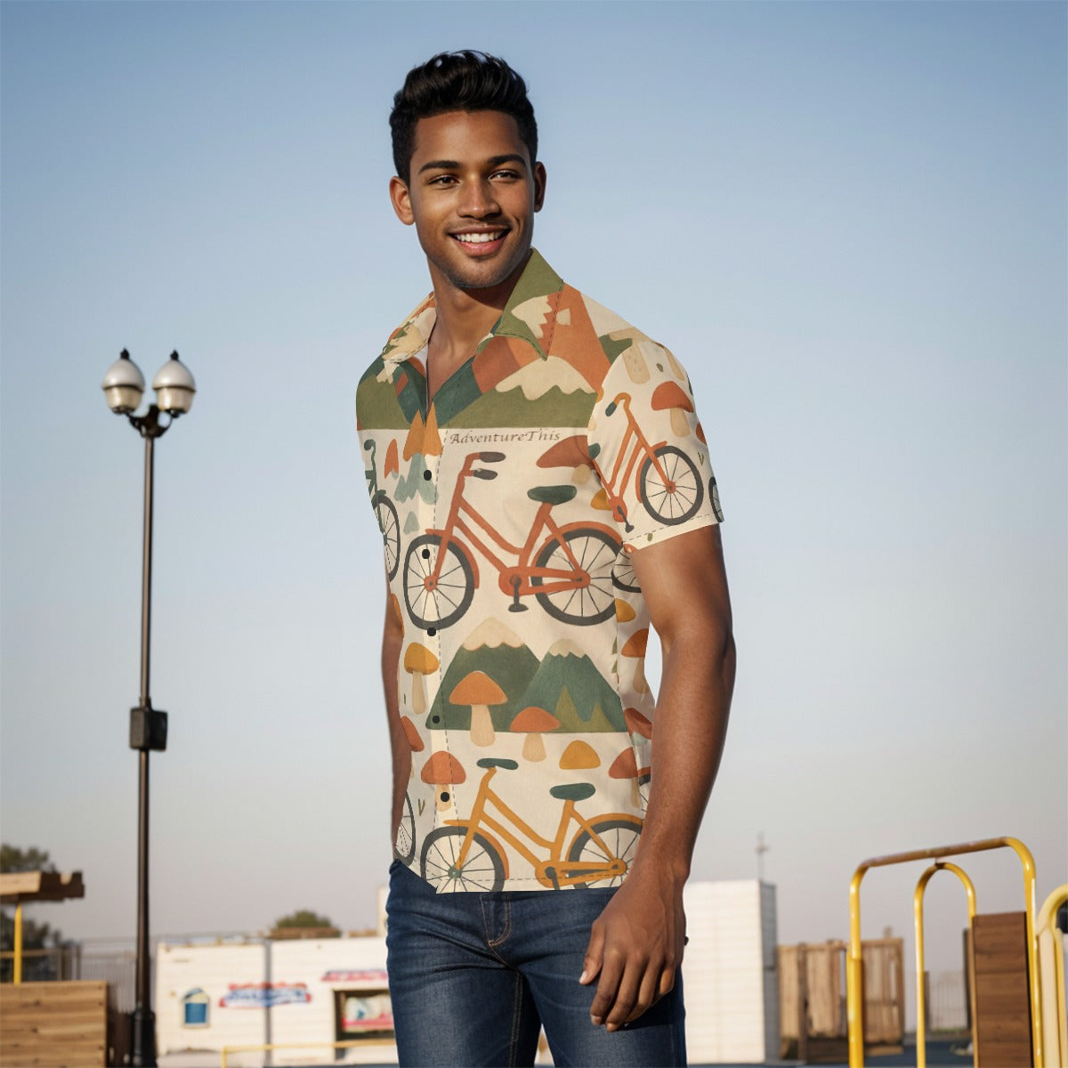 Bikes and Mushroom Mountains Adventure Shirt